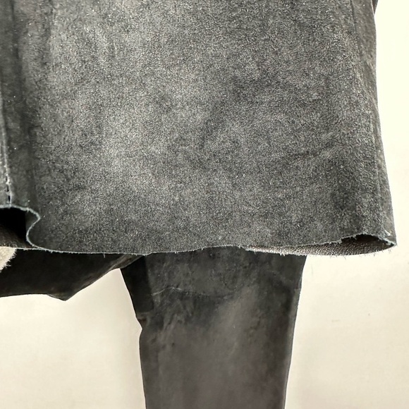 INC SUEDE 100% leather straight leg raw hem womans quiet luxury classic pant 8 - Picture 5 of 12